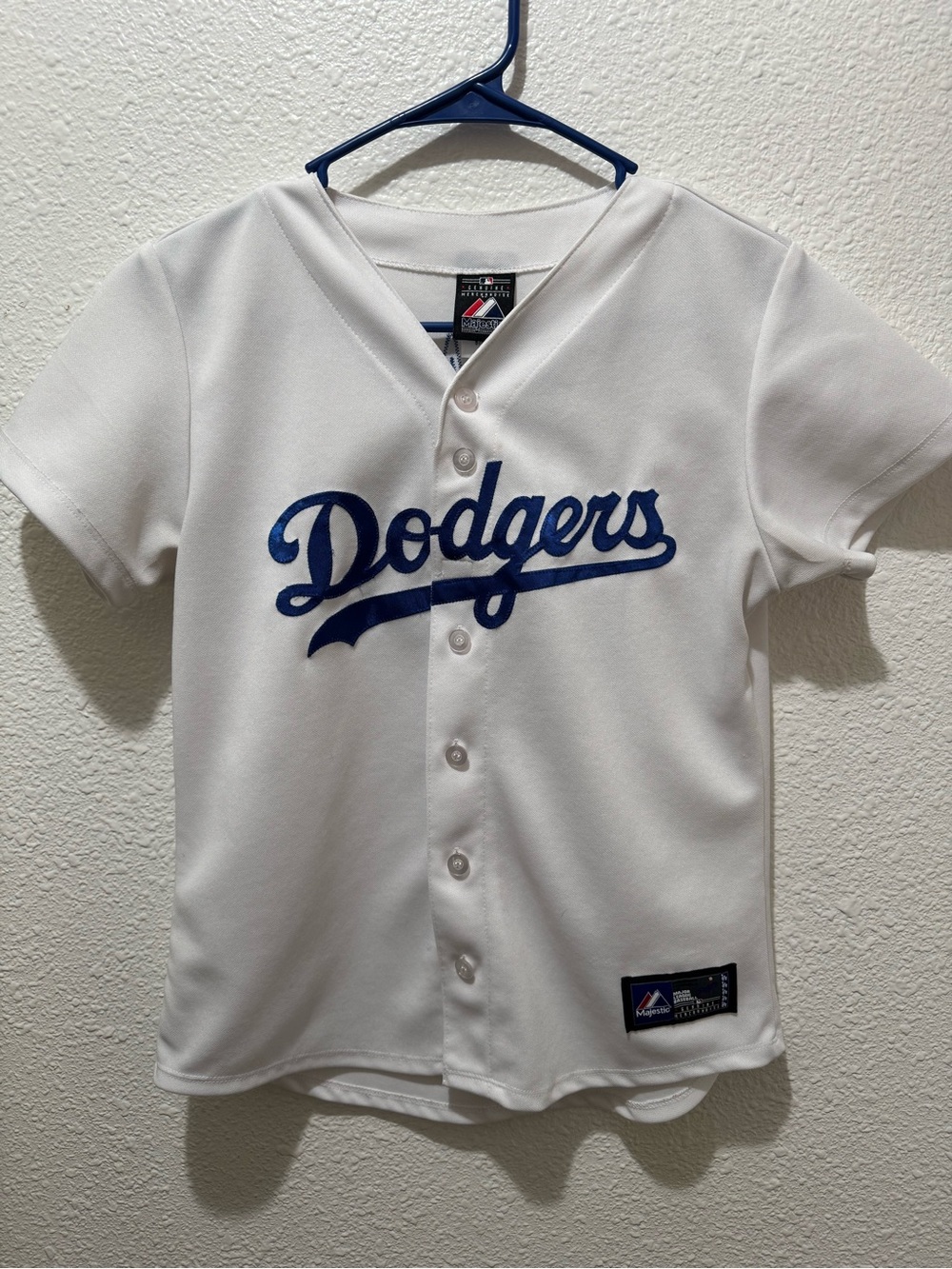 Matt Kemp Dodgers Button-Front Jersey with Blue Script